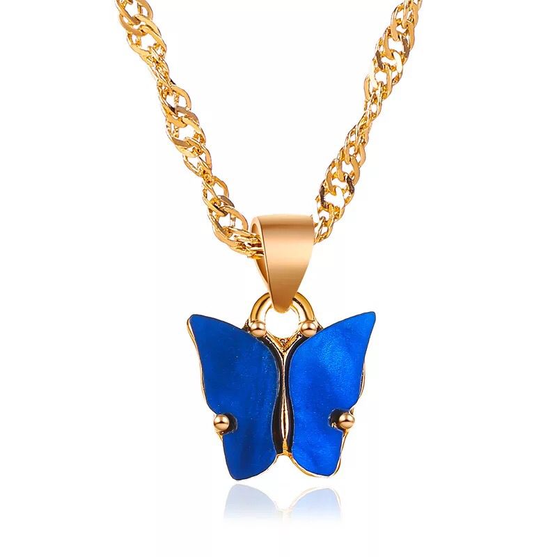 Yu Fashions Cute Butterfly Charm Pendent Korean Necklace