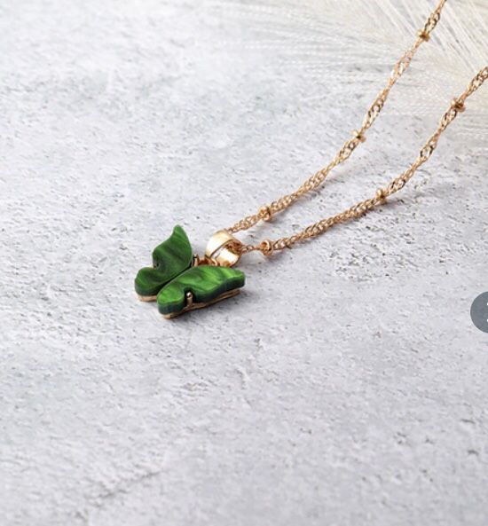 Yu Fashions Cute Butterfly Charm Pendent Korean Necklace