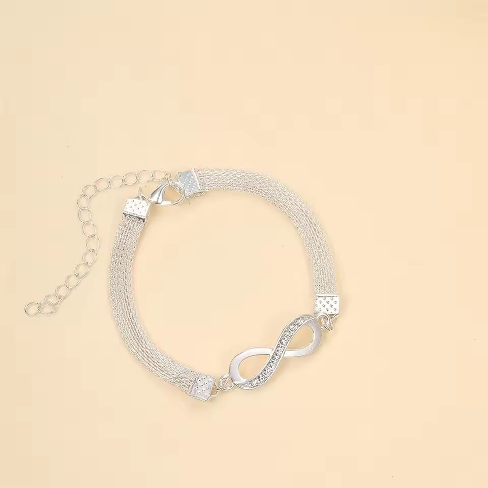 Yu Fashions Infinity Silver Korean High Fashion Bracelet