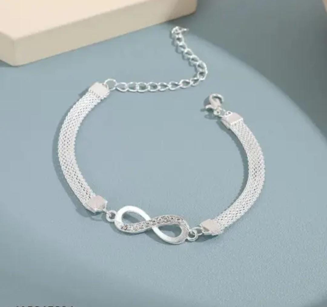 Yu Fashions Infinity Silver Korean High Fashion Bracelet