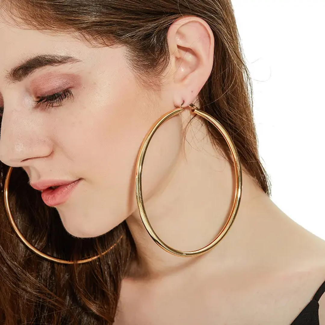 Yu Fashions High Fashion Oversized Round Shaped Bollywood Inspired Anti Tarnish Korean Earring
