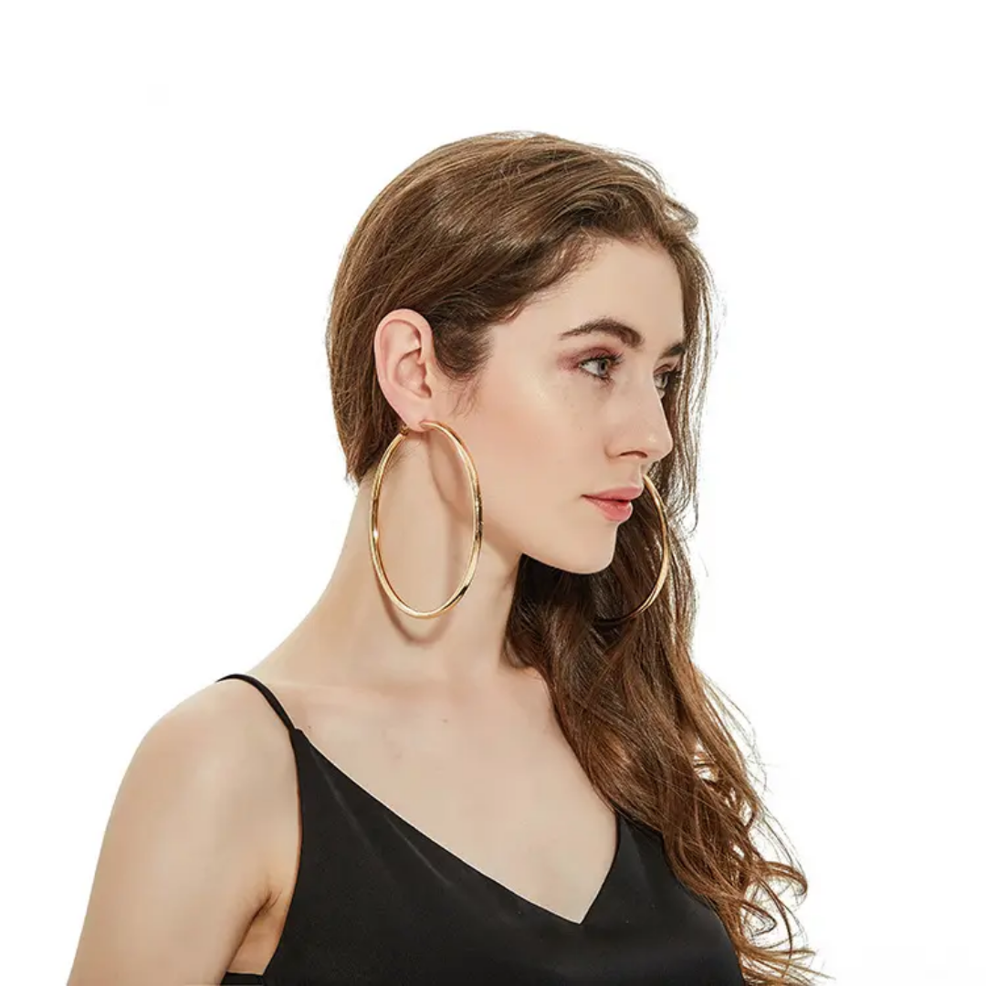 Yu Fashions High Fashion Oversized Round Shaped Bollywood Inspired Anti Tarnish Korean Earring