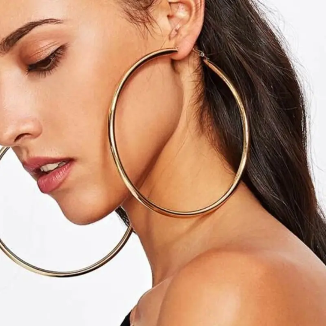 Yu Fashions High Fashion Oversized Round Shaped Bollywood Inspired Anti Tarnish Korean Earring