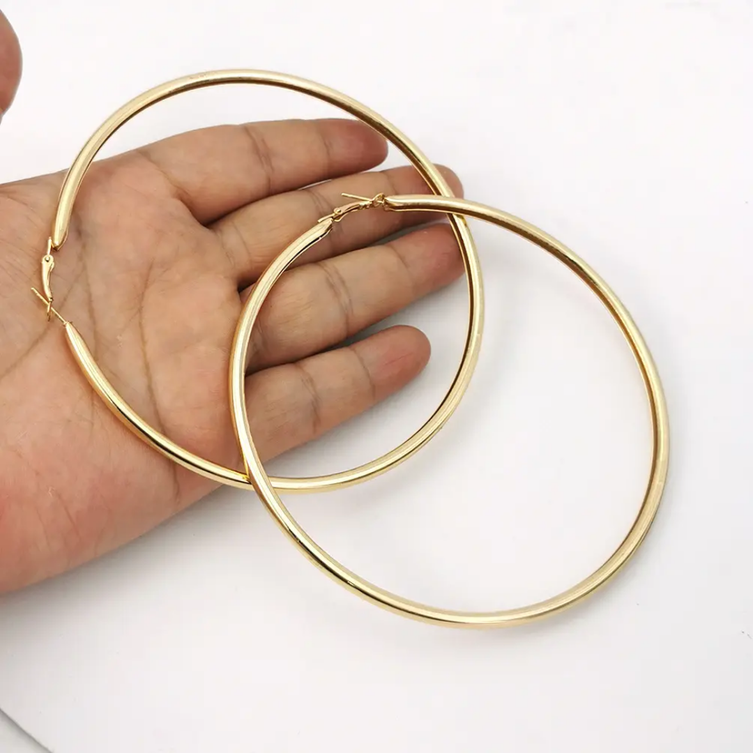 Yu Fashions High Fashion Oversized Round Shaped Bollywood Inspired Anti Tarnish Korean Earring