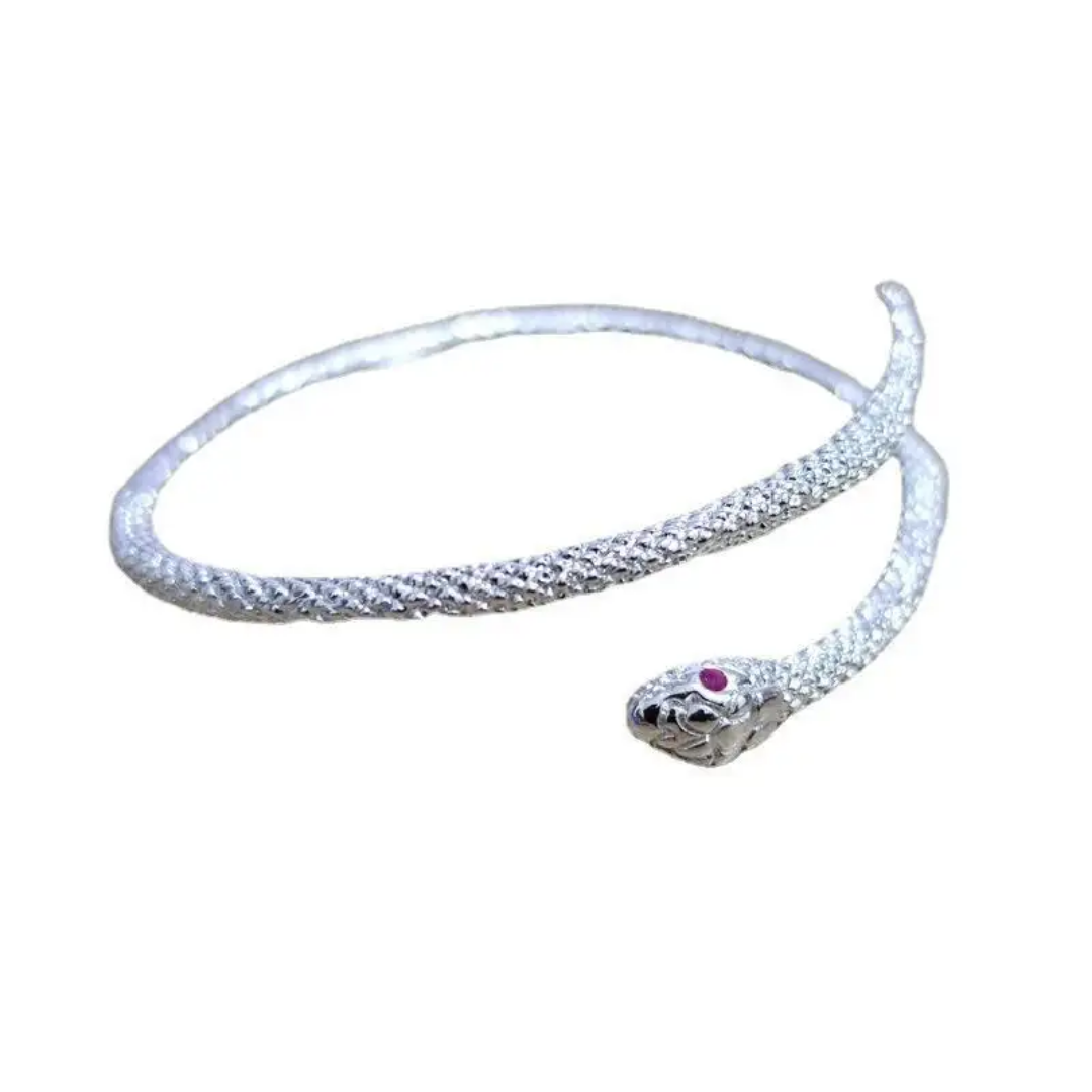 Yu Fashions Silver Snake High Fashion Animal Korean Adjustable Bracelet