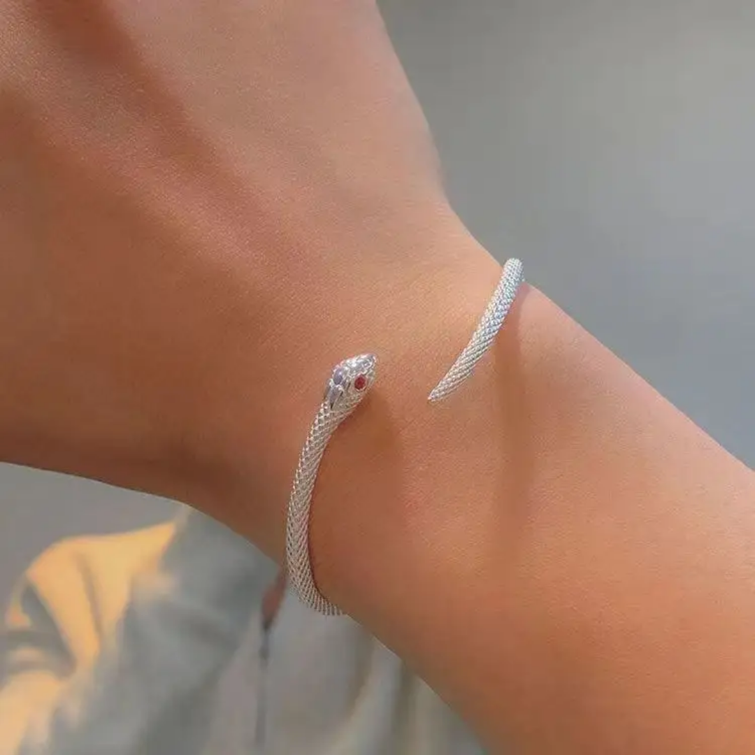 Yu Fashions Silver Snake High Fashion Animal Korean Adjustable Bracelet