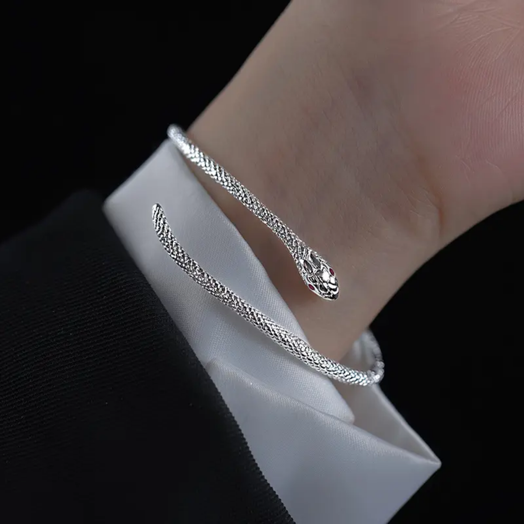 Yu Fashions Silver Snake High Fashion Animal Korean Adjustable Bracelet