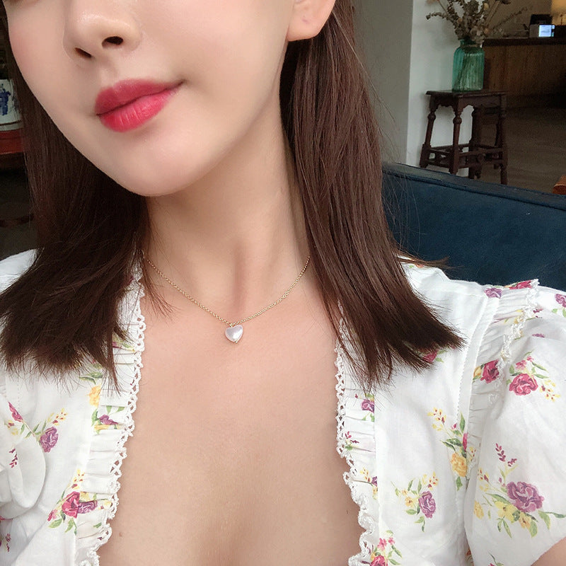 YU Fashions Minimal Pearl white Korean Necklace