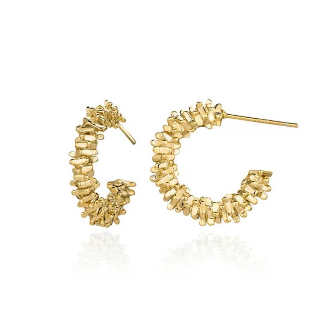 YU Fashions Circle Hoop Luxury Sense Broken C Shaped Irregular Twisted Wave Korean Earrings Pair