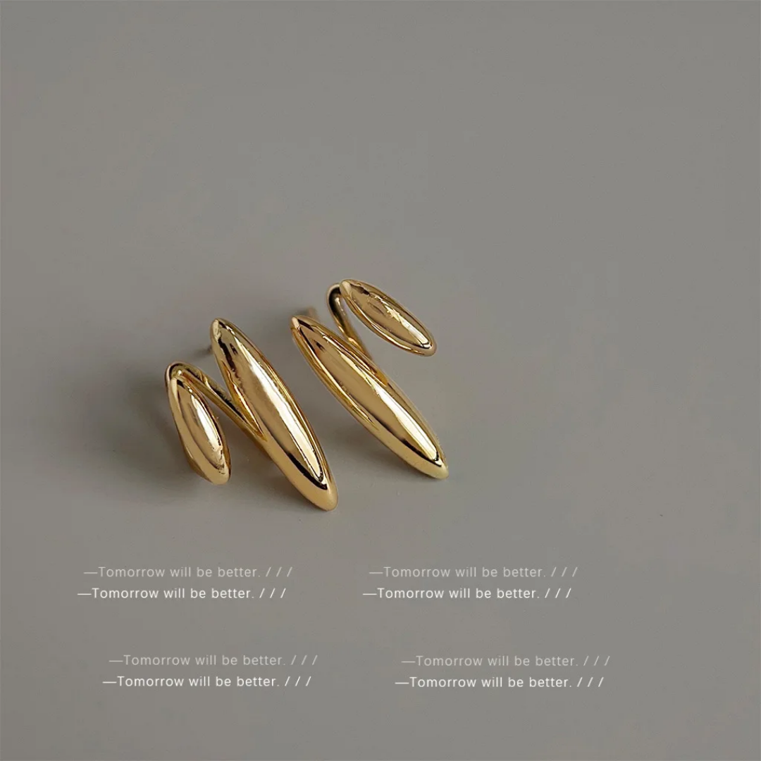 YU Fashions Cute Small Tear Drop Water drop stud Pawnable Double Leaf Korean Earrings Pair
