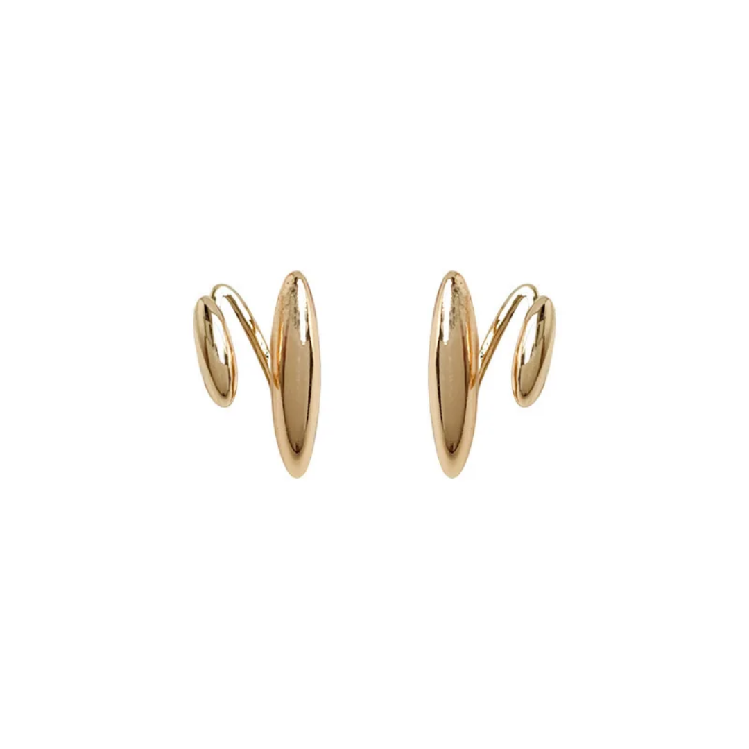 YU Fashions Cute Small Tear Drop Water drop stud Pawnable Double Leaf Korean Earrings Pair