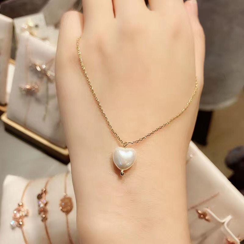 YU Fashions Minimal Pearl white Korean Necklace