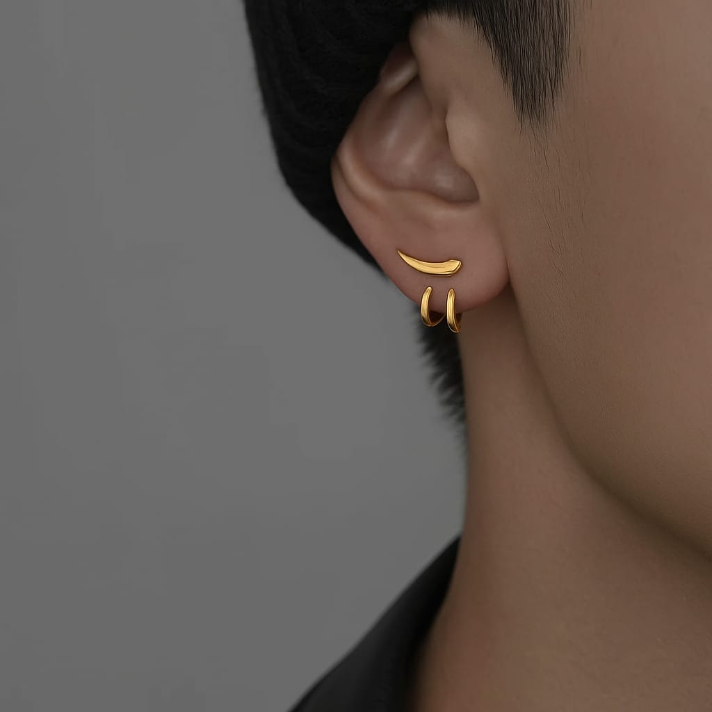 Yu Fashions Unisex High Fashion Tick Bird Stud Detachble Charm Punk Pring Korean Earrings Pair