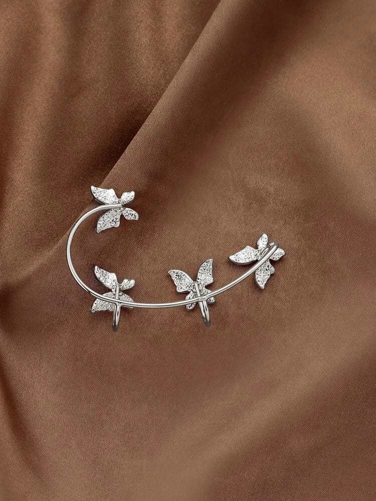 Yu Fashions Rhinestone Butterfly Charm Single Pc Earhook Ear Crawler Korean Earring