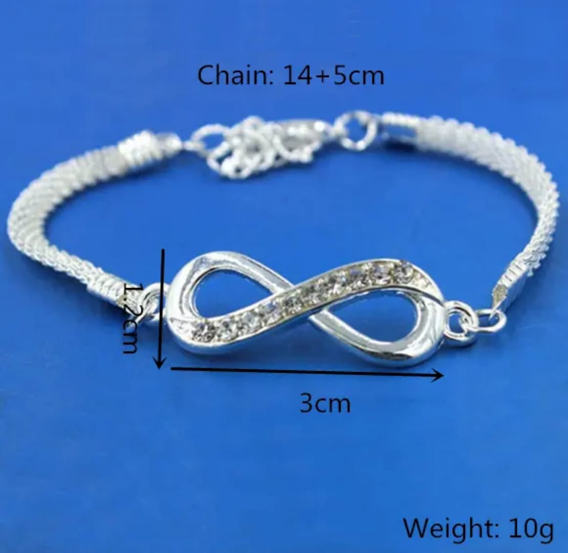 YU Fashions Infinity Minimal Silver Cute Korean Beach Anklet