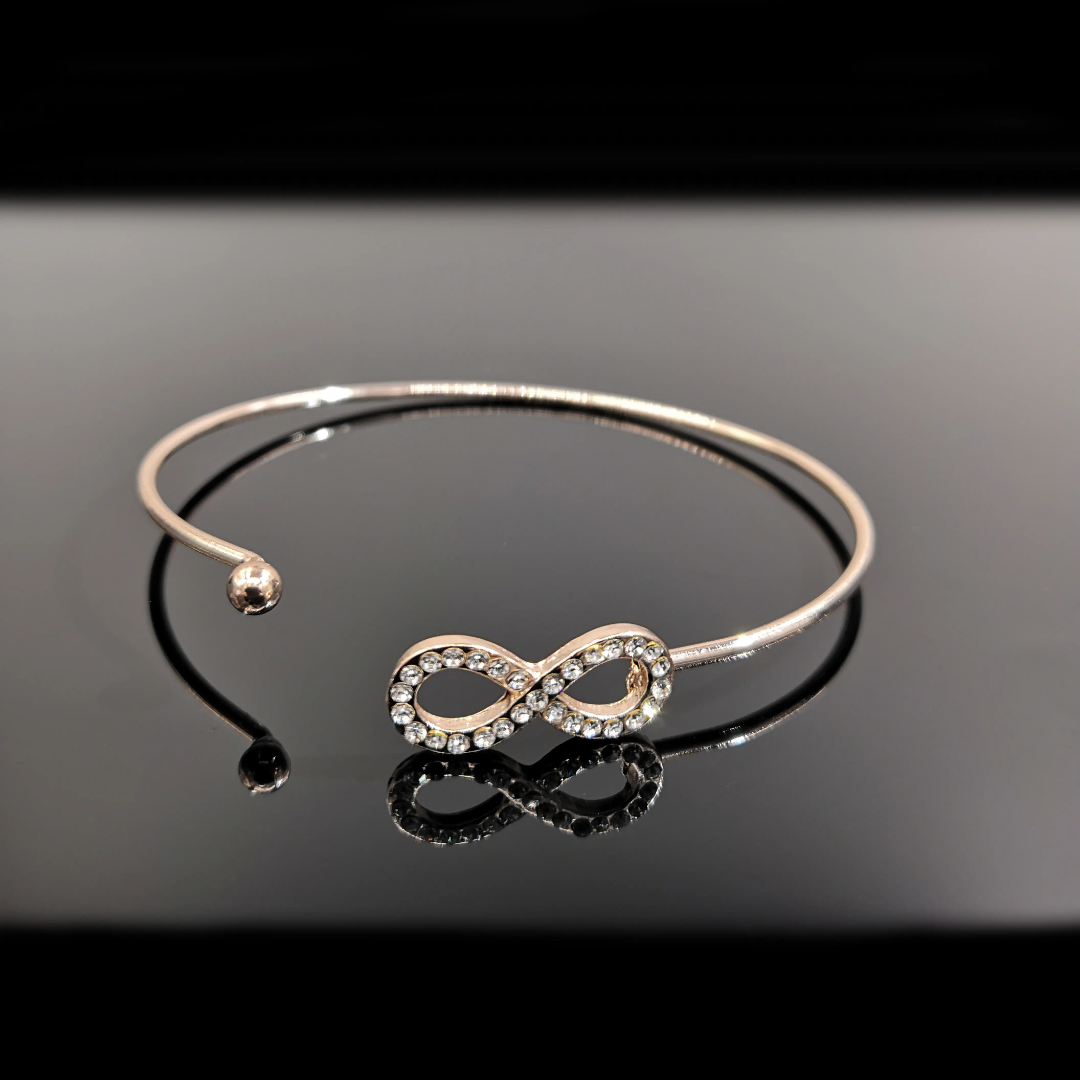 Yu Fashions Rhinestone Infinity Golden Adjustable High Fashion Korean Bracelet