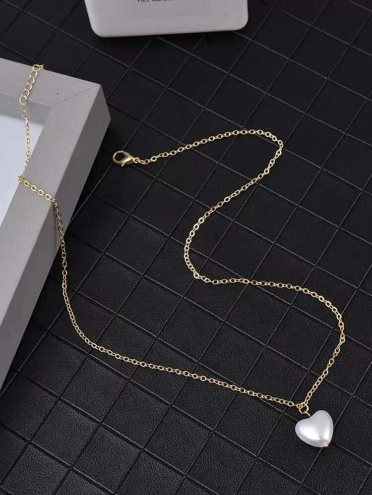 YU Fashions Minimal Pearl white Korean Necklace