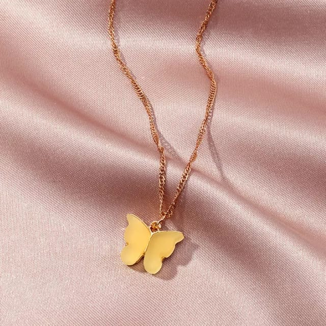 Yu Fashions Cute Butterfly Charm Pendent Korean Necklace
