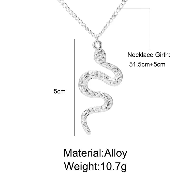 Yu Fashions Minimal Snake Pendent Necklace Chain
