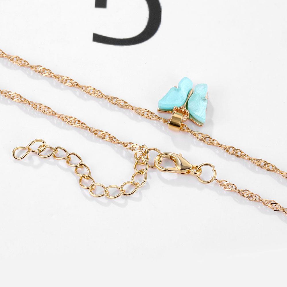 Yu Fashions Cute Butterfly Charm Pendent Korean Necklace