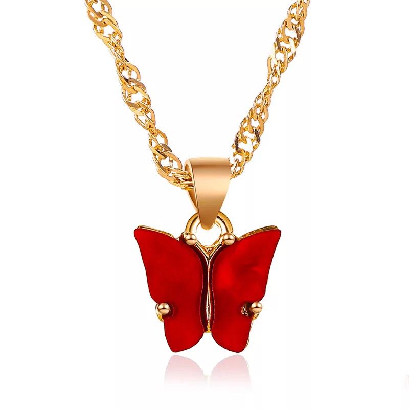 Yu Fashions Cute Butterfly Charm Pendent Korean Necklace