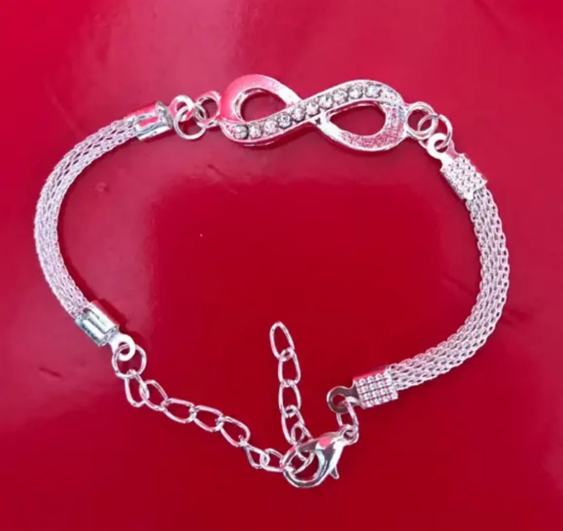 YU Fashions Infinity Minimal Silver Cute Korean Beach Anklet