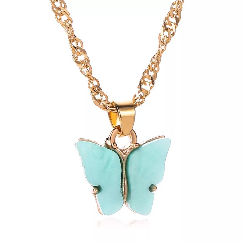 Yu Fashions Cute Butterfly Charm Pendent Korean Necklace