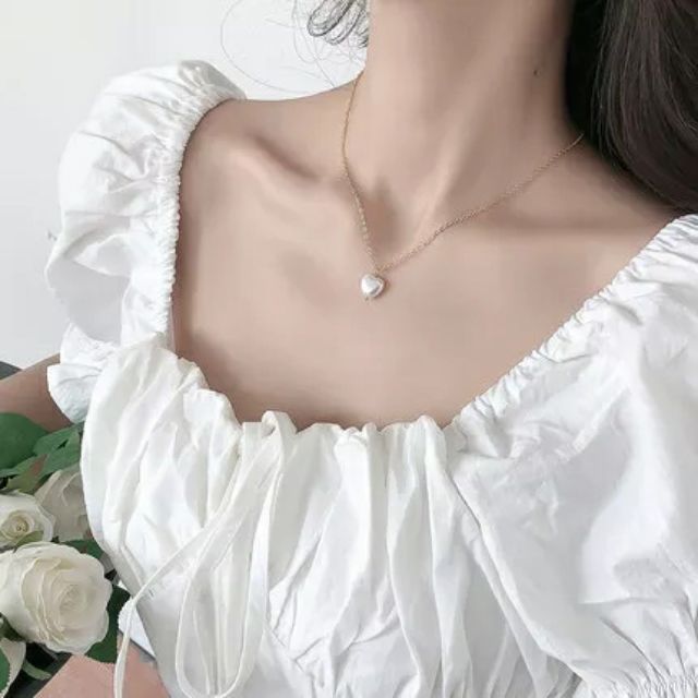 YU Fashions Minimal Pearl white Korean Necklace