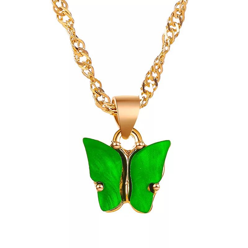 Yu Fashions Cute Butterfly Charm Pendent Korean Necklace