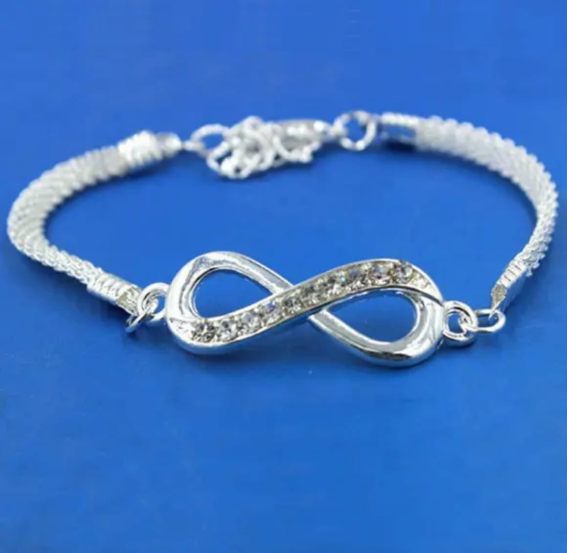 YU Fashions Infinity Minimal Silver Cute Korean Beach Anklet
