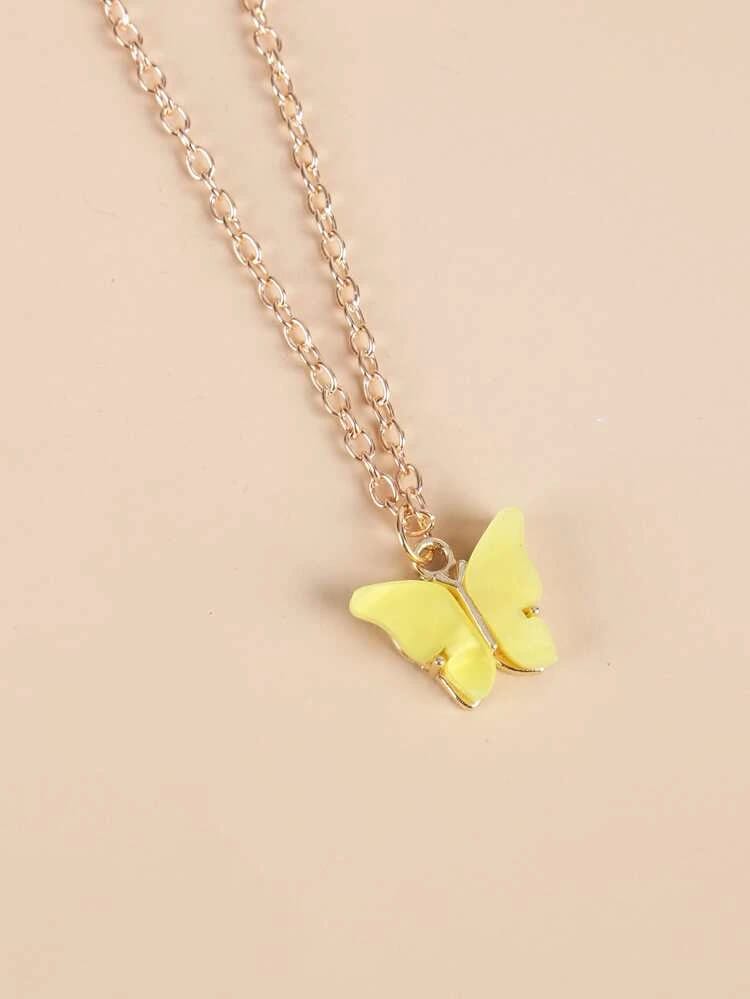 Yu Fashions Cute Butterfly Charm Pendent Korean Necklace