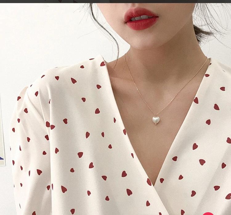 YU Fashions Minimal Pearl white Korean Necklace