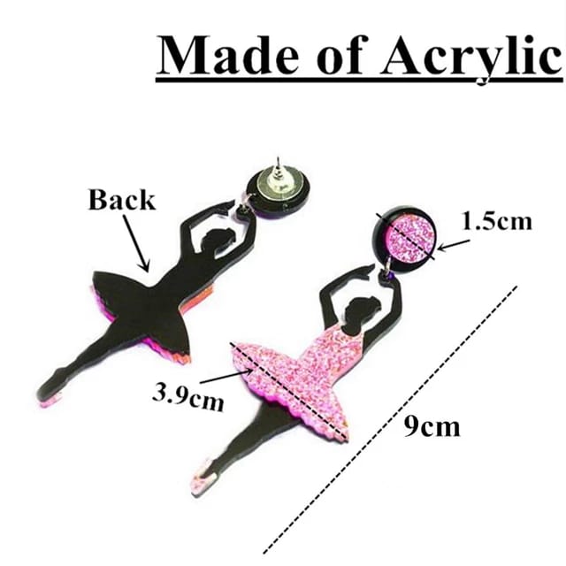 Yu Fashions dancing Doll Pink Cute Funky Punk Korean Earrings Pair