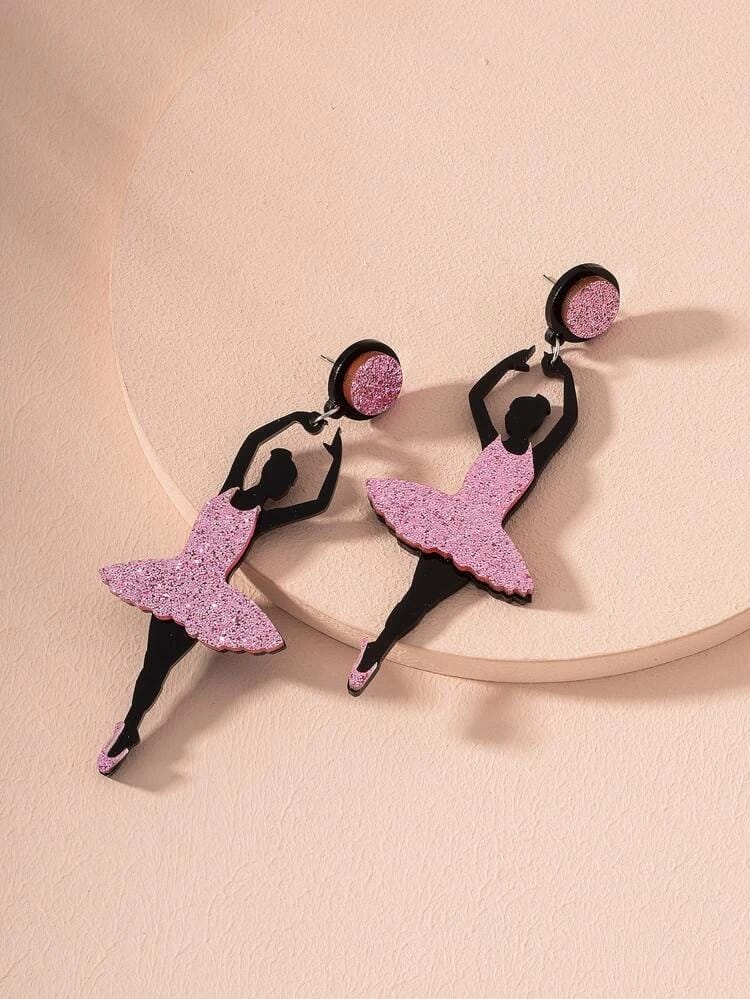 Yu Fashions dancing Doll Pink Cute Funky Punk Korean Earrings Pair
