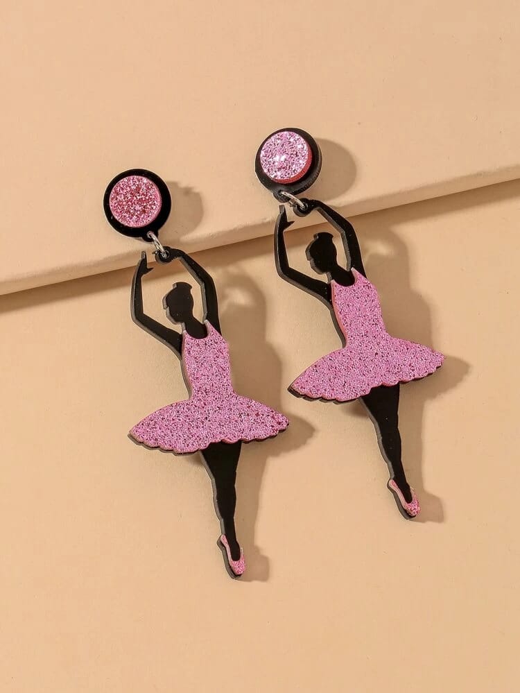 Yu Fashions dancing Doll Pink Cute Funky Punk Korean Earrings Pair