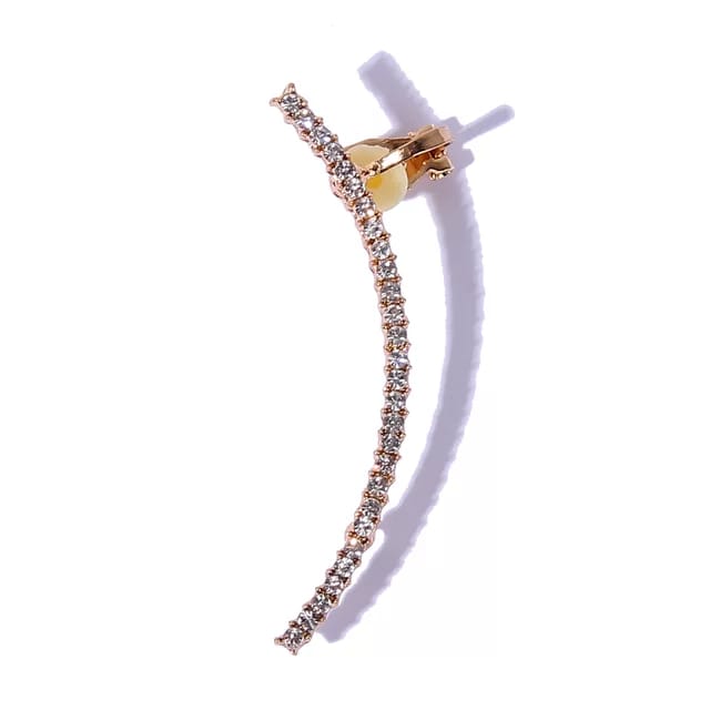 Yu Fashions Arch Sword Shaped Rhinestone Unique Single Piece Korean Earhook Earring