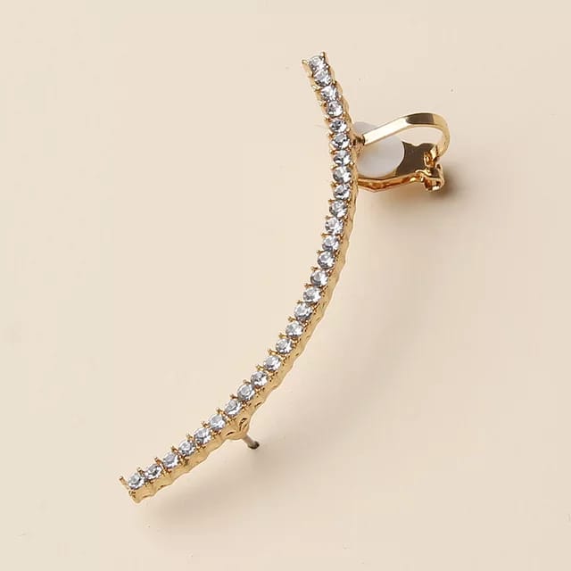 Yu Fashions Arch Sword Shaped Rhinestone Unique Single Piece Korean Earhook Earring
