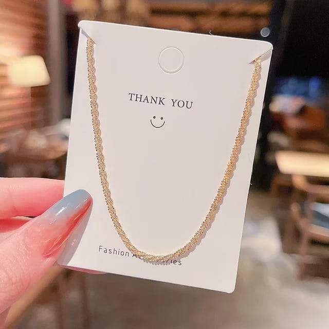 Yu Fashions Shimmer High Fashion Minimal Necklace Chain
