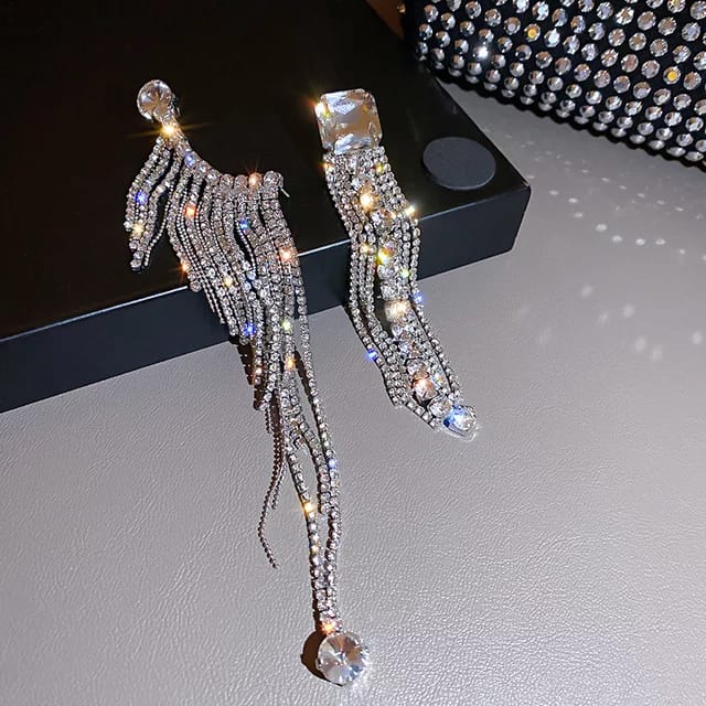 Yu Fashions High Fashion tassel Unique Different Korean earrings Pair