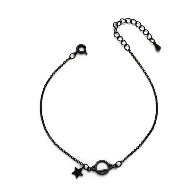 Yu Fashions Black Star World Globe Korean Bracelet