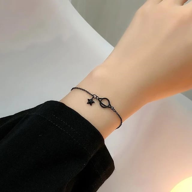 Yu Fashions Black Star World Globe Korean Bracelet