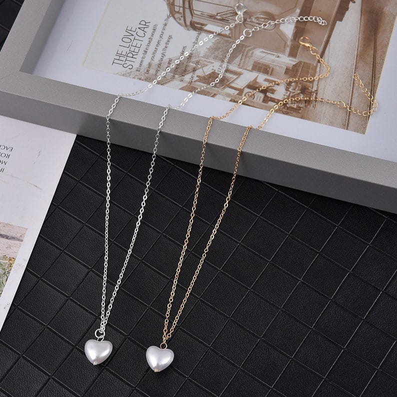 YU Fashions Minimal Pearl white Korean Necklace