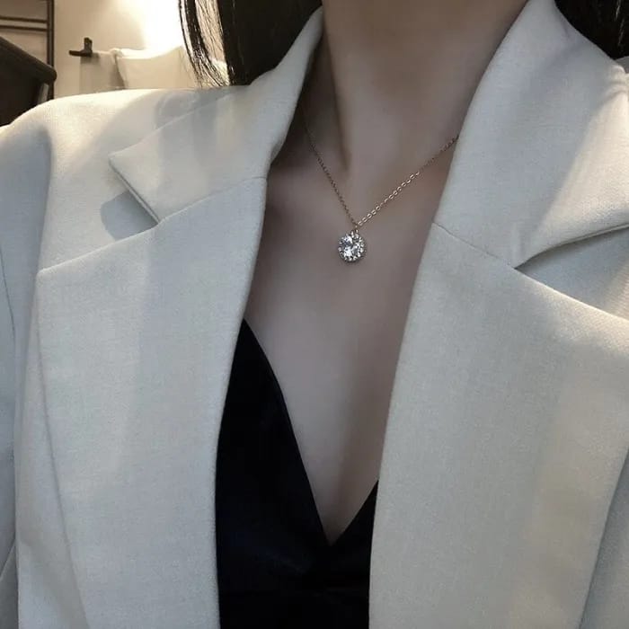 Yu Fashions Golden High Fashion Pendent Korean Necklace