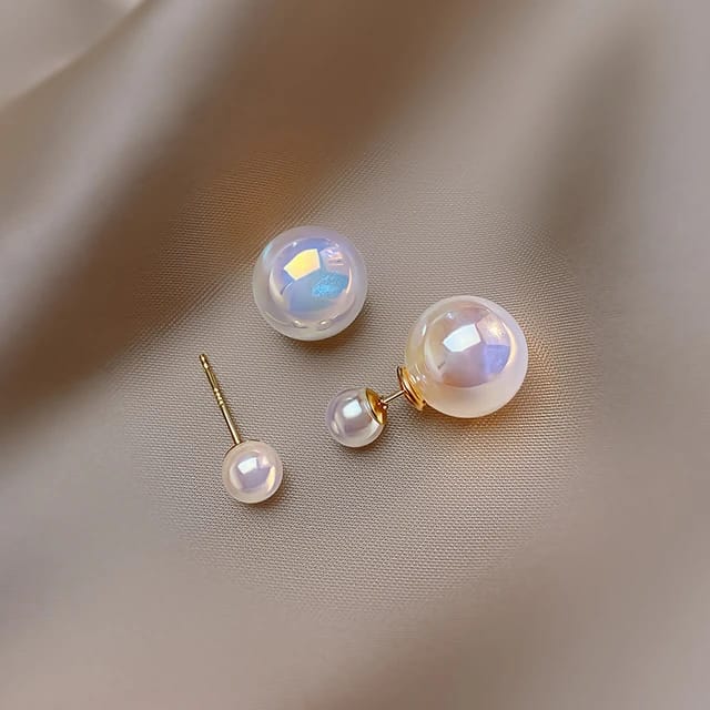 Yu Fashions Pearl 2 way Trending Instagram Inspired High Fashion Korean earrings Pair