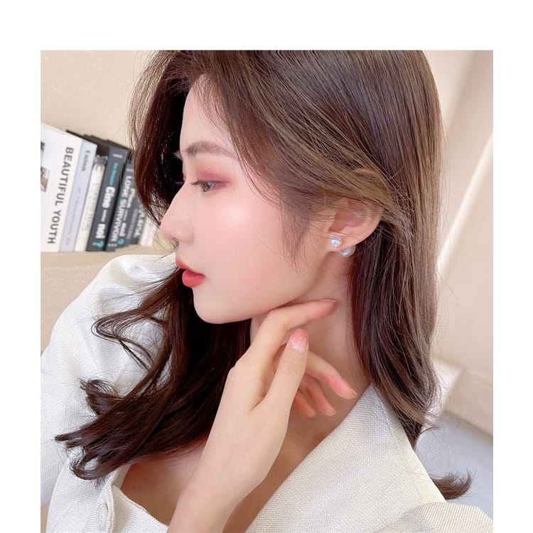 Yu Fashions Pearl 2 way Trending Instagram Inspired High Fashion Korean earrings Pair