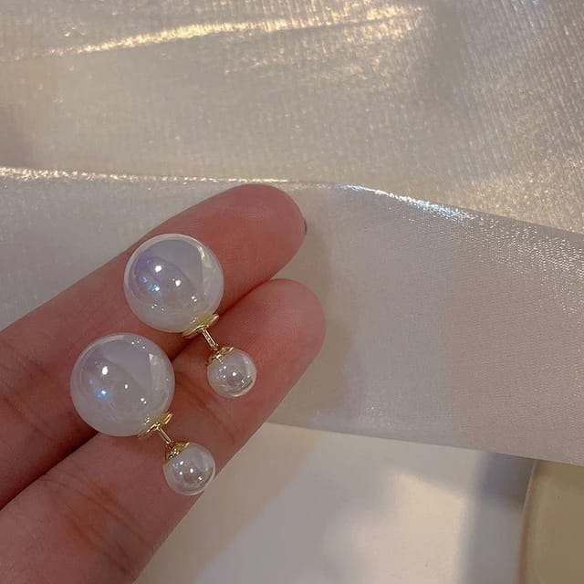 Yu Fashions Pearl 2 way Trending Instagram Inspired High Fashion Korean earrings Pair