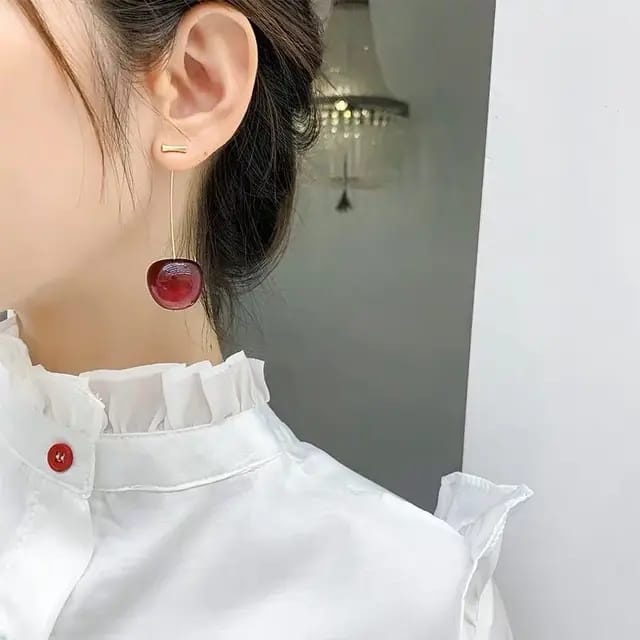 Yu Fashions Cute Fruit Cherry Drop Korean Earrings Pair