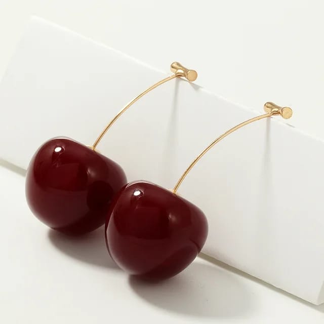 Yu Fashions Cute Fruit Cherry Drop Korean Earrings Pair