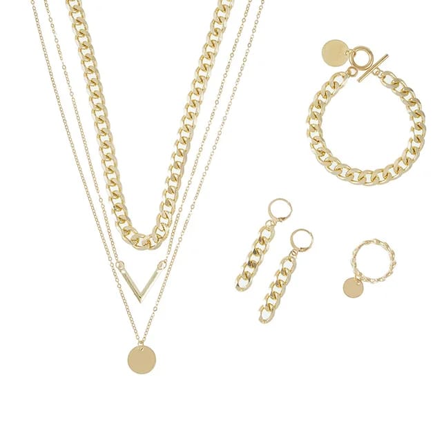 Yu Fashions Multilayered Golden Set