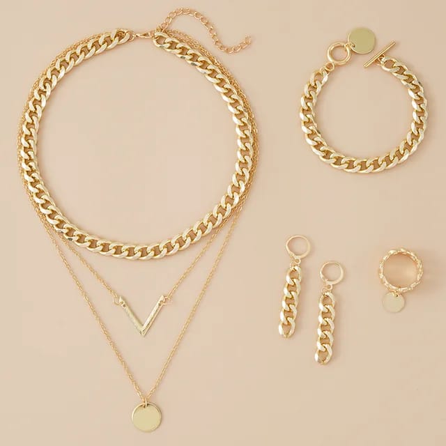 Yu Fashions Multilayered Golden Set
